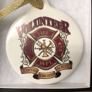 2 volunteer firefighter ornaments
